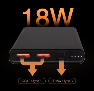 SILICON POWER power bank QP60 10000mAh, 2x USB & USB Type-C 18W, πράσινο - Power Bank