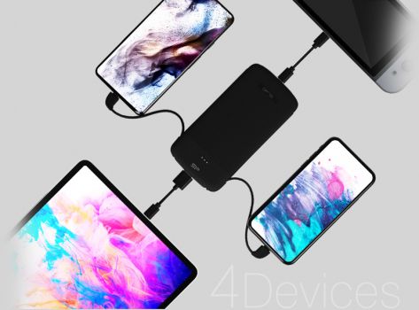 SILICON POWER power bank QP75, 10000mAh, 4x output, 3A, μαύρο - Power Bank