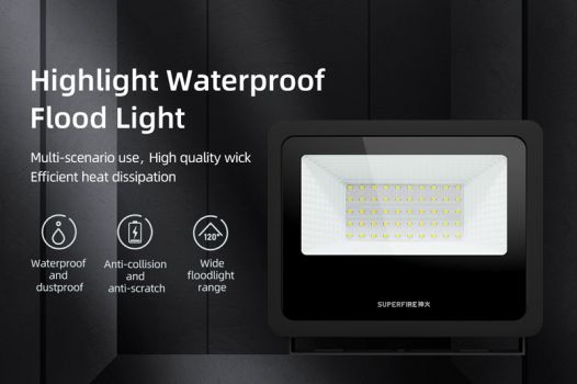 SUPFIRE LED προβολέας FH2-B, 50W, 6000K, IP65 - Lighting