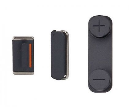 Πλαϊνά πλήκτρα για iPhone 5s, Black - Spare parts