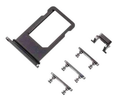 Υποδοχή κάρτας SIM και Side Button για iPhone 8, μαύρο - Spare parts