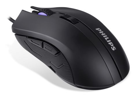 PHILIPS ενσύρματο gaming ποντίκι SPK9313, 2400DPI, 6 πλήκτρα, μαύρο - Περιφερειακά PC