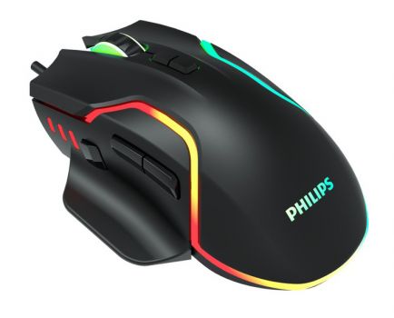 PHILIPS gaming ποντίκι SPK9525, ενσύρματο, 2400DPI, 8 πλήκτρα, μαύρο - Περιφερειακά PC