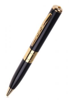 Στυλό με ενσωματωμένη κάμερα HD 1280x960 και μικρόφωνο, MicroSD, Gold - Security systems