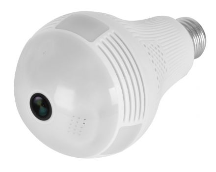 Λάμπα με ενσωματωμένη κάμερα SPY-012, HD 960p, Wi-Fi, 360°, λευκή - Security systems