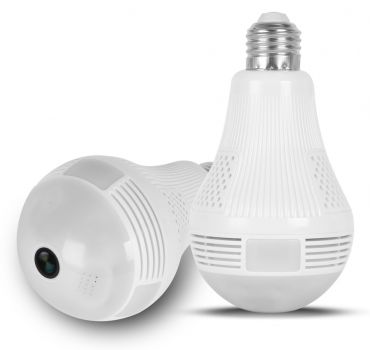 Λάμπα με ενσωματωμένη κάμερα SPY-012, HD 960p, Wi-Fi, 360°, λευκή - Security systems