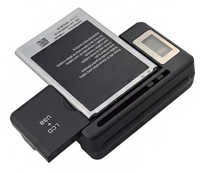 POWERTECH Φορτιστής Μπαταρίας smartphones SS-8, LCD Οθόνη, USB, Black - Mobile chargers