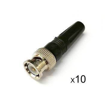Βύσμα BNC male ST-09B για ομοαξονικά καλώδια CC-100/CC-200/RG-59, 10τμχ - Security systems