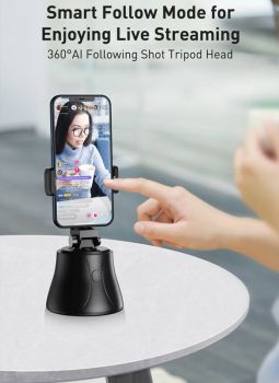 BASEUS smart βάση για smartphone με tracking, SUYT-B01, μαύρη - Stands - Selfie Sticks