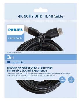 PHILIPS καλώδιο HDMI 2.0 SWV5531, 4K 3D, CCS, μαύρο, 3m - Cables - Adapters