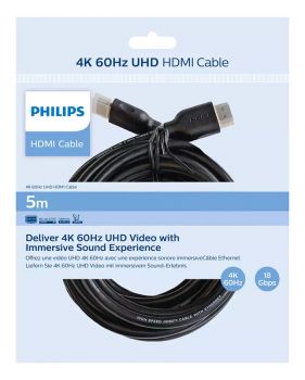 PHILIPS καλώδιο HDMI 2.0 SWV5551, 4K 3D, CCS, μαύρο, 5m - Cables - Adapters