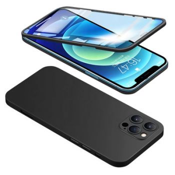 POWERTECH θήκη & tempered glass 2.5D TGC-0003, iPhone 12 Pro Max, μαύρη - Mobile cases