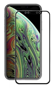 POWERTECH Tempered Glass 3D για iPhone XS, titanium, μαύρο - Tempered Glass
