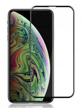 POWERTECH Tempered Glass 3D για iPhone XS Max, titanium, μαύρο - Tempered Glass