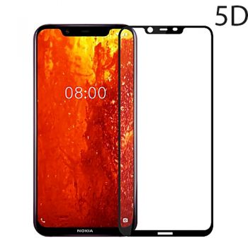 POWERTECH Tempered Glass 5D Full Glue για Nokia 8.1 (Y7), Black - Tempered Glass