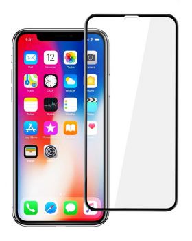 POWERTECH Tempered Glass 3D για iPhone XR, titanium, μαύρο - Tempered Glass