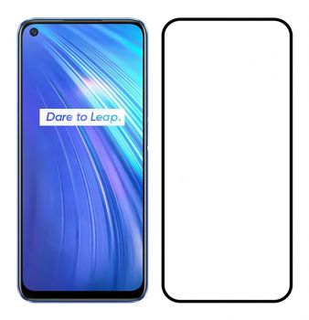 POWERTECH Tempered Glass 5D, full glue, Realme 6 2020, μαύρο - Tempered Glass