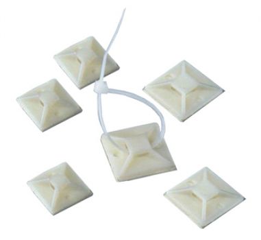 POWERTECH Αυτοκόλλητη βάση δεματικών, 30 x 30, 50τεμ, White - Cables - Adapters