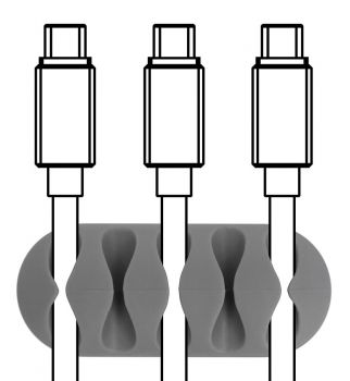 POWERTECH Οργανωτής καλωδίων σιλικόνης TIES-011, 5 καλωδίων, 6τμχ - Cables - Adapters