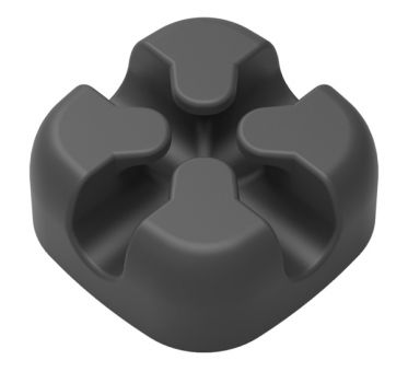 POWERTECH οργανωτής καλωδίων σιλικόνης TIES-028, 2 καλωδίων, μαύρο, 5τμχ - Cables - Adapters