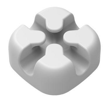 POWERTECH οργανωτής καλωδίων σιλικόνης TIES-029, 2 καλωδίων, λευκό, 5τμχ - Cables - Adapters