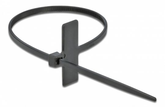 POWERTECH δεματικά καλωδίων TIES-033 με ετικέτα, 100x2.5mm, μαύρα, 25τμχ - Cables - Adapters