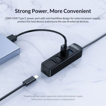 ORICO USB hub TWU32-4A, USB-C & 4x USB, μαύρο - Περιφερειακά PC