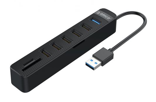 ORICO USB hub TWU32-6AST, 6x USB ports, SD/micro SD ports, μαύρο - Περιφερειακά PC