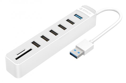 ORICO USB hub TWU32-6AST, 6x USB ports, SD/TF ports, λευκό - Περιφερειακά PC