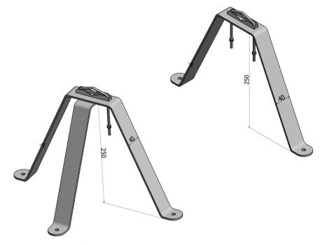 VIKAR Βάση τοίχου 21004 για στήριξη ιστού, ατσάλινη, 25cm, 2τμχ - Image - Audio