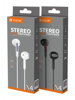 YISON earphones με μικρόφωνο X4, 3.5mm, 1.2m, λευκά - Earphones - Bluetooth