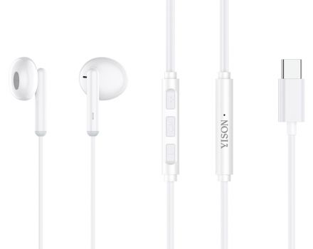 YISON earphones με μικρόφωνο X3, Type-C, 1.2m, λευκά - Ακουστικά - Bluetooth