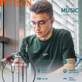 YISON earphones με μικρόφωνο X6, Type-C, 1.2m, μαύρα - Ακουστικά - Bluetooth