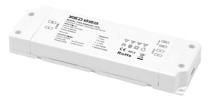 YSD τροφοδοτικό DC 60WUGP-12, 12VDC, 60W, 5A, IP20, dimmable - Electrical equipment