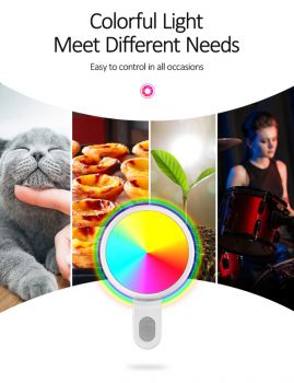 USAMS LED προβολέας για selfie, RGB led, 300mAh, λευκός - Βάσεις - Selfie Sticks